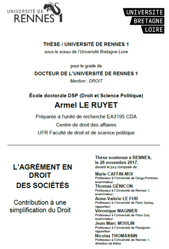 Droit et Commerce Prix 2019 Armelle Le Ruyet