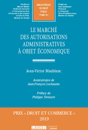Droit et Commerce Prix 2019 Jean-Victor Maublanc